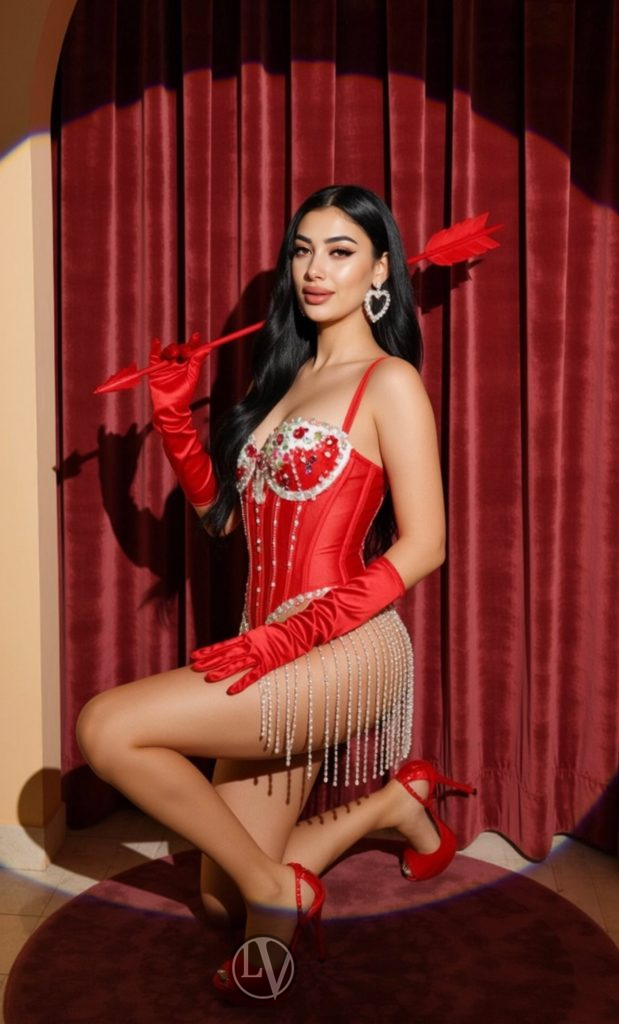 Leoni radiates confidence and grace in every detail of this image.